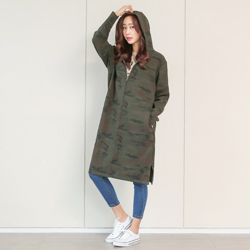 토마토팩토리 여성용 데일리 롱 후드집업