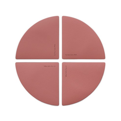 퍼니메이드 가죽 티 코스터 식탁매트 4p, 로즈 핑크, 12.5 x 12.5 cm