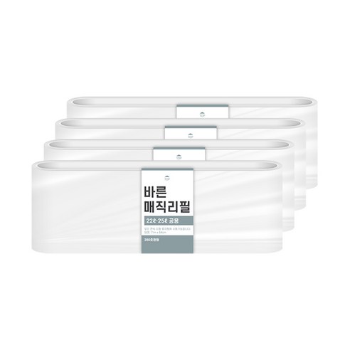 바른 매직리필 연속비닐 매직캔280호환, 22.25L, 4개