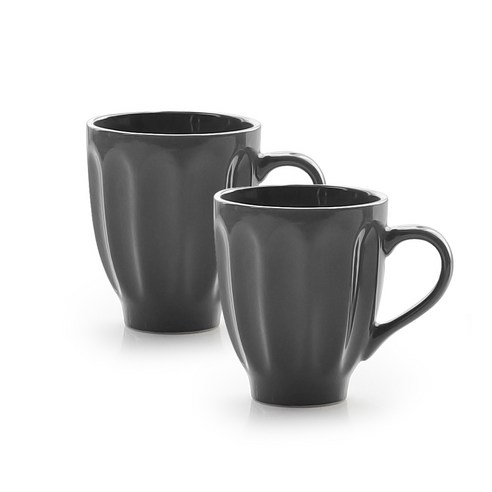 프렐류드 크리미 머그컵 290ml, 다크 그레이, 2개