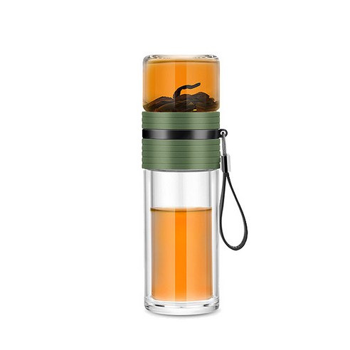 사마글라스 내열유리 티 텀블러 C001, 카키, 238ml, 1개