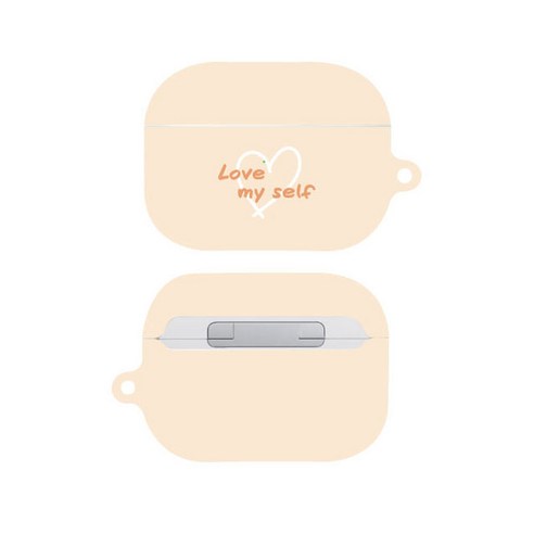 프루그나 디자인 LOVE MY SELF 에어팟프로 하드 케이스, 단일상품, 오렌지