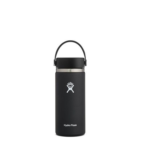 하이드로플라스크 와이드마우스 보온보냉병 V2, 블랙, 473ml