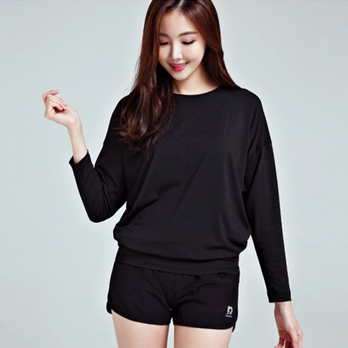 로이몬스터 여성용 가오리 래쉬가드 1 상의 240011, 블랙