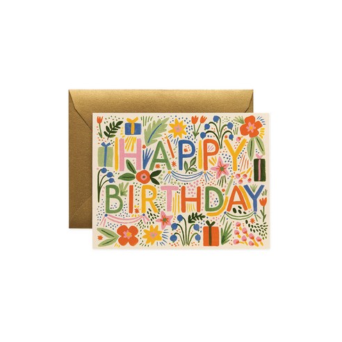 라이플페이퍼 FIESTA BIRTHDAY 카드, 혼합색상, 8개