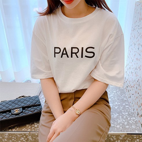 오키진 여성용 베이직 반팔티셔츠