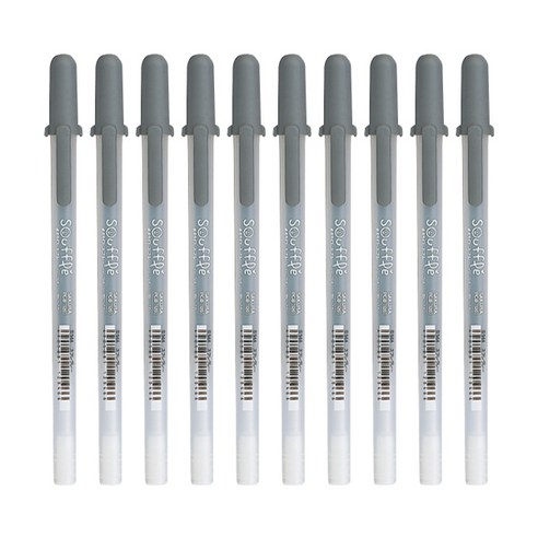 겔리롤 수플레 SAKURA 젤잉크펜 0.8mm, 그레이, 10개