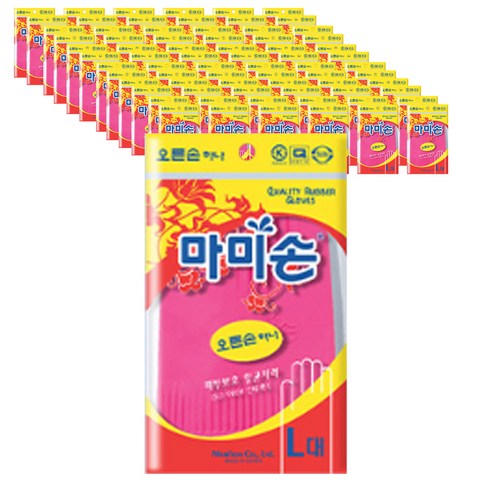 마미손 오른손 하나 고무장갑 대, 대(L), 60개