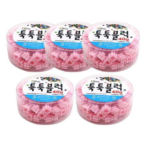 이지피아 툭툭 블럭 리필 40g 5p, 연분홍, 5개