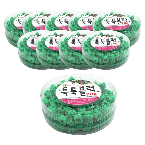 이지피아 툭툭 블럭 리필 70g 10p, 초록, 10개