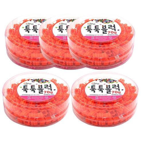 이지피아 툭툭 블럭 리필 70g 5p, 주황