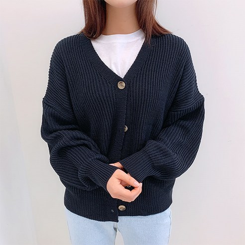 오키진 여성용 모찌 하찌 니트 가디건