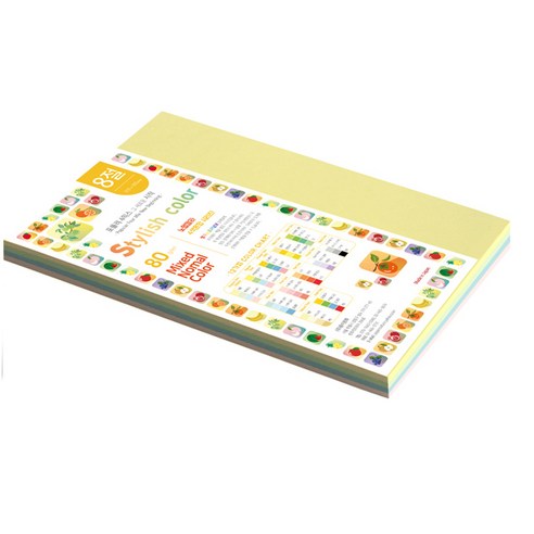 PAPERCULTURE 스타일리쉬 노멀 칼라 혼합색지 02 Popular Tone 205g, 8절, 35개