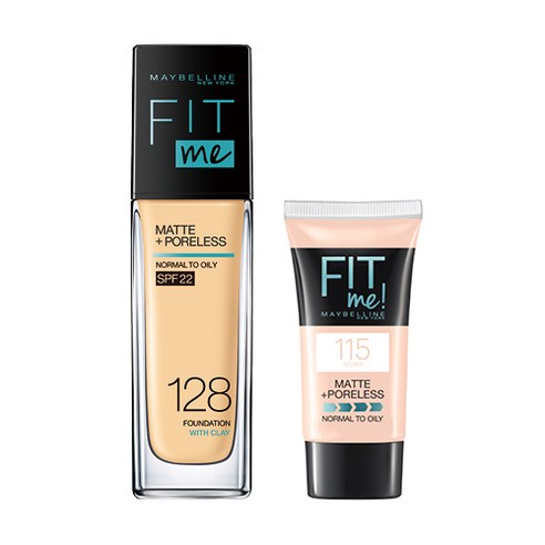 메이블린 핏미 파운데이션 30ml + 미니 파운데이션 5ml 세트, 본품(128 웜 누드), 미니(115 아이보리), 1세트