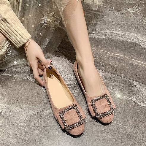 콩 K SHOES 스퀘어장식 미미코 여성 플랫슈즈