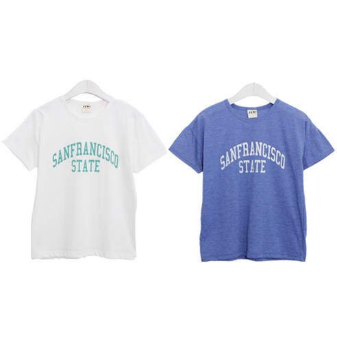나나주니 남아용 샌프란 티셔츠 2종 세트, 화이트, 블루