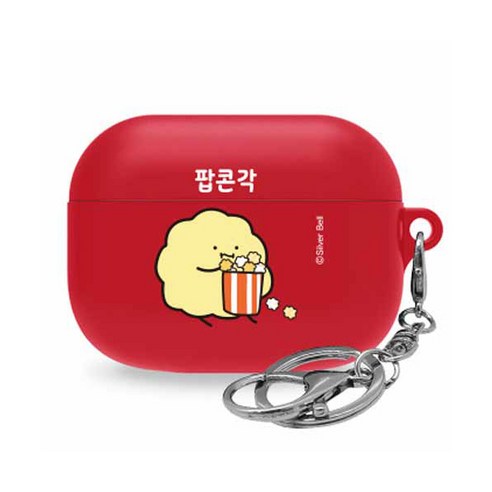 카카오톡 이모티콘 귀염뽀쨕 시즌7 에어팟 프로 실리콘케이스, 팝콘각