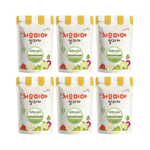 쌀과자마을 처으미야 퍼핑 과자, 시금치, 6개, 50g
