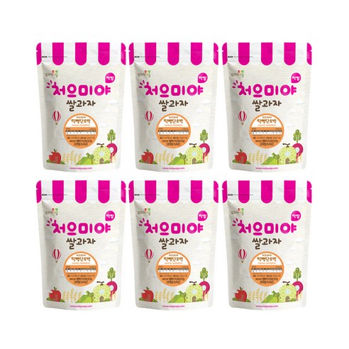 쌀과자마을 처으미야 떡뻥 과자, 단호박, 6개, 30g