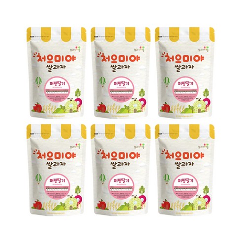 쌀과자마을 처으미야 퍼핑 과자, 딸기, 6개, 50g