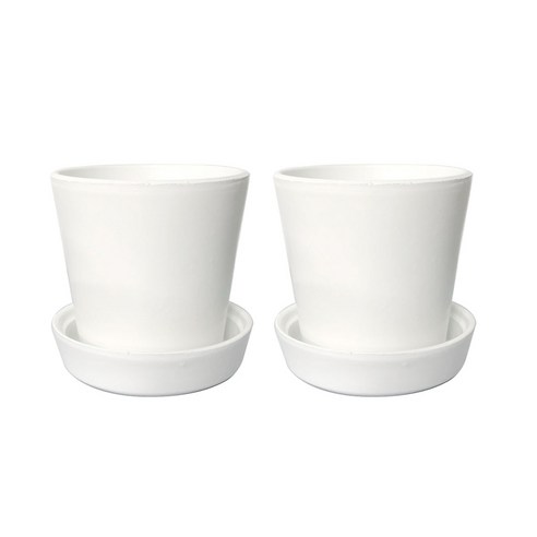 삼호유리 비아포트 파리 화분 2p, 화이트