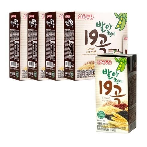 삼육두유 발아현미 19곡 두유, 190ml, 64개