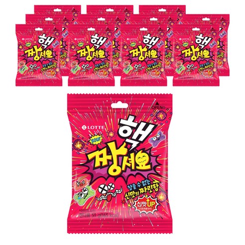 롯데제과 핵짱셔요 후르츠 젤리, 51g, 12개