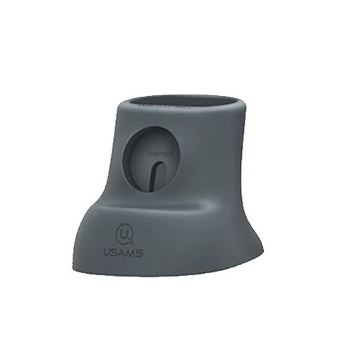 유삼스 애플워치 에어팟 2 in 1 듀얼 실리콘 충전 도크 거치대 US-ZJ051, 그레이, 1개