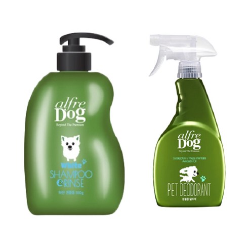 알프레독 화이트 샴푸 린스 하얀견종용 500g + 동물용 탈취제 500ml, 1세트