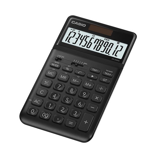 카시오 컬러 계산기 JW-200SC, 블랙, 1개