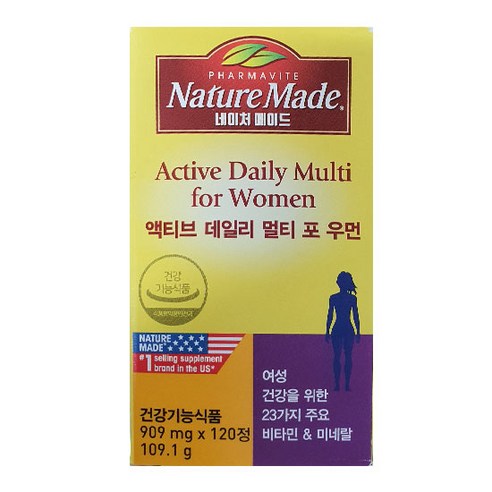 네이처메이드 액티브 데일리 멀티 포 우먼 비타민영양제, 120개입, 1개