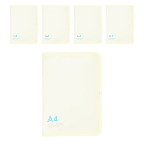 에코청운 PP 뉴 칼라 지퍼 화일 A4, 노랑, 5개