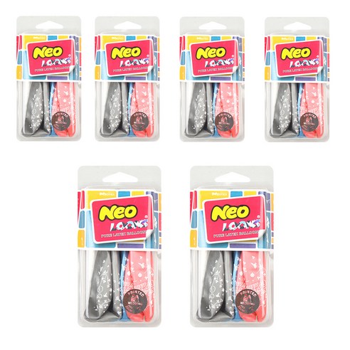 네오텍스 웨딩 혼합 케이스 풍선 핑크 2p + 실버 2p + 블루 2p, 혼합색상, 6세트