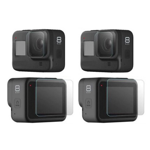 고프로 8 히어로 강화유리 렌즈 + 스크린 보호필름, 2세트 액션캠