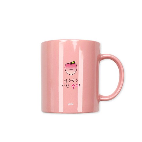 유스픽 두근두근 고백문구 머그컵 390ml, 살구, 1개