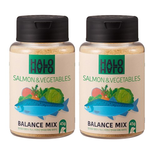 할로할로 밸런스 믹스 파우더, 연어 + 야채 혼합맛, 2개