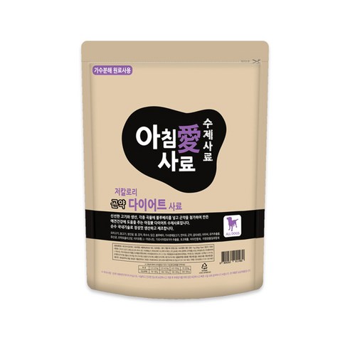 아침애사료 강아지 수제 곤약 기능성 사료, 다이어트(체중감소), 3kg, 1개