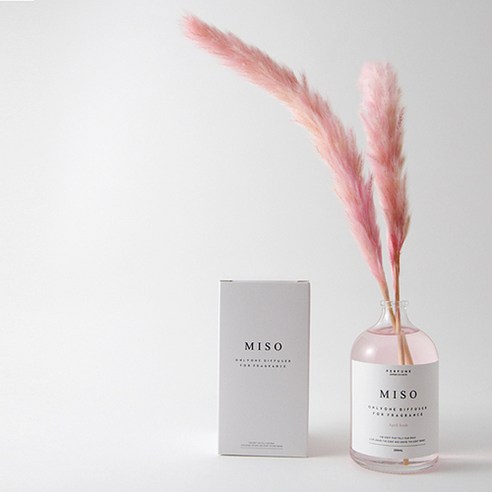 데일리미소 핑크 C 팜파스 무드등 미소디퓨저 200ml, 에이프릴프레쉬