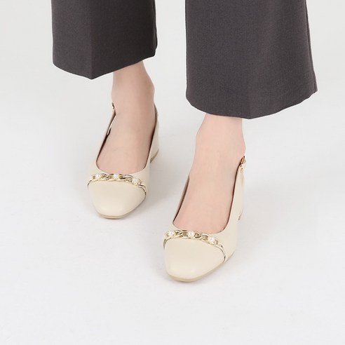엘라닌 진주 슬링백 힐 4cm NB0415