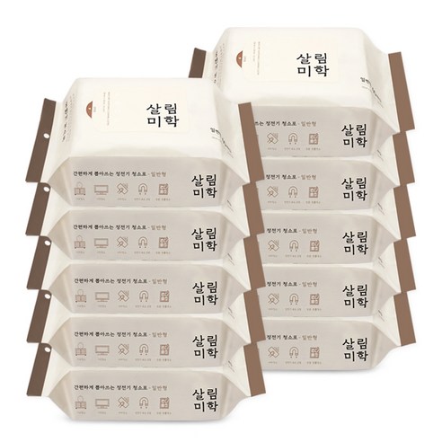 살림미학 일반형 정전기 청소포 60매, 10개