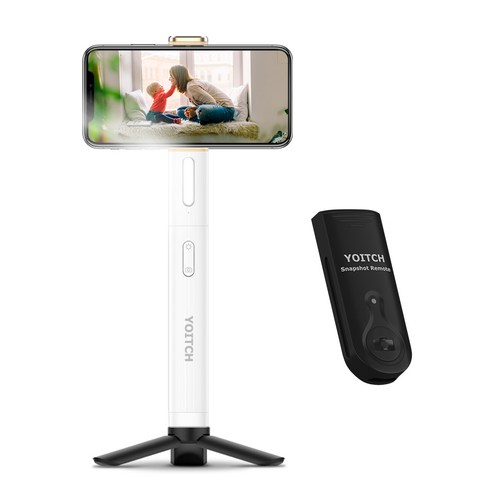 요이치 화이트 LED 셀카봉 + 미니 삼각대 + 무선 리모컨 세트 (모델: YSS-W300 / WS-SQB641) 요이치삼각대