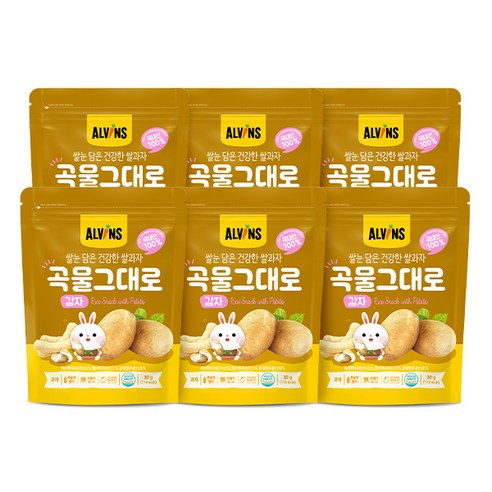 엘빈즈 쌀눈 담은 건강한 쌀과자 곡물 그대로, 감자맛, 6개, 30g