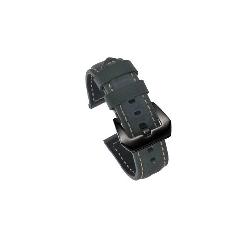비쉐르 갤럭시 프론티어/기어S3/워치3 22mm 펜타곤 버클 레더 밴드 스트랩 (45/46mm 호환 가능), 버클(블랙), 스트랩(다크블루), 1세트