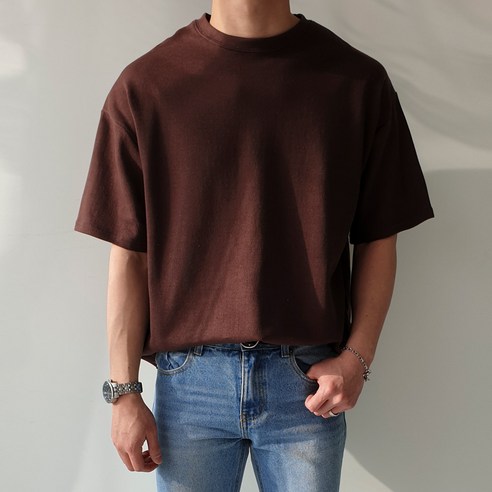 제이에이치스타일 오버핏 무지 반팔 티셔츠