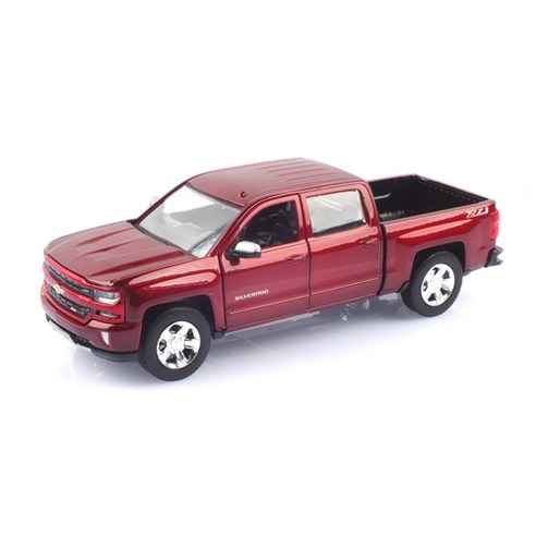 1대27 쉐보레 실버라도 1500 LT Z71 Crew Cab 2017 레프리카 다이캐스트 차량 모형 MTX793488RE, 레드, 1개