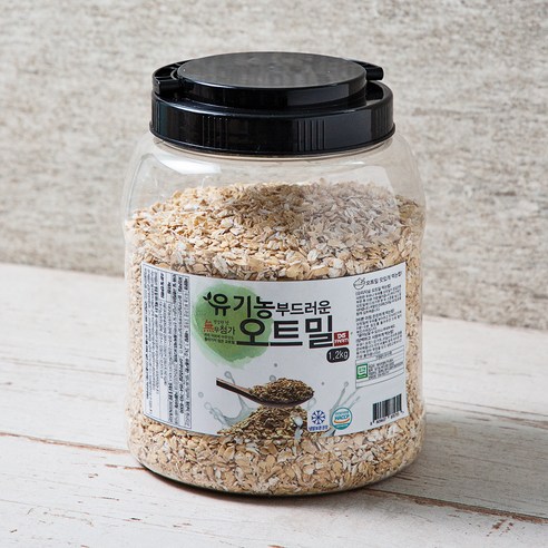 대구농산 유기농 인증 유기농 부드러운 오트밀, 1.2kg, 1통