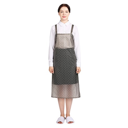 웰프런 반투명 우레탄 유니도트 방수 앞치마 중, 블랙, 1개