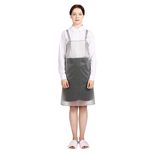 웰프런 우레탄 방수앞치마 스트라이프 소, 반투명 화이트, 1개