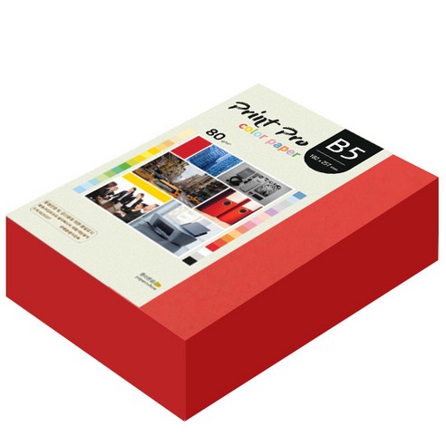 종이문화 프린트 프로 칼라 복사용지 No 29 레드 80g, B5, 680개