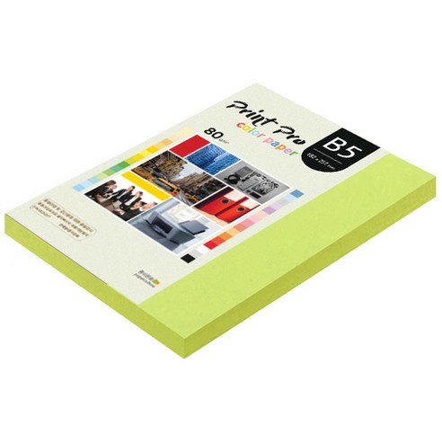 종이문화 프린트 프로 칼라 복사용지 No 09 브라이트그린 80g, B5, 170개